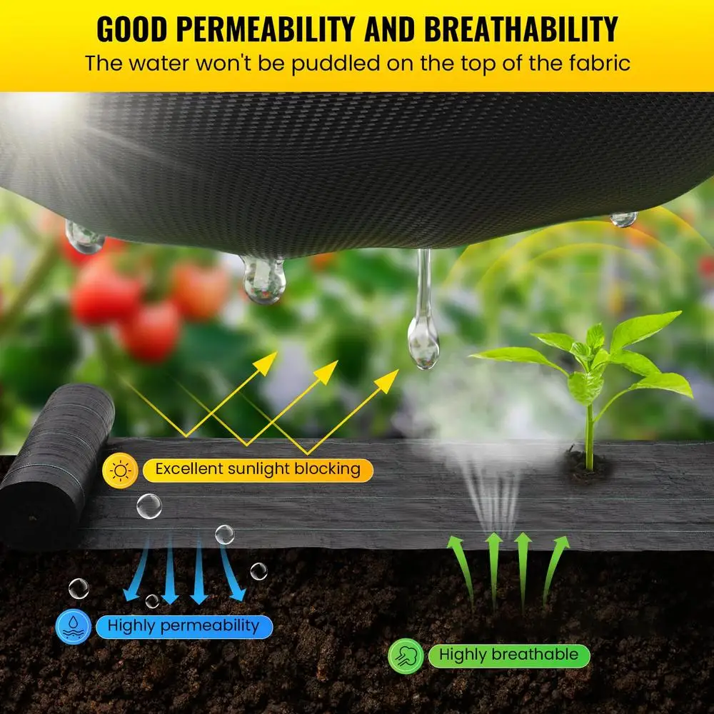 Progetti da giardino commerciali in tessuto paesaggistico durevole con barriera erbacce in tessuto stradale da 6,5x330 piedi