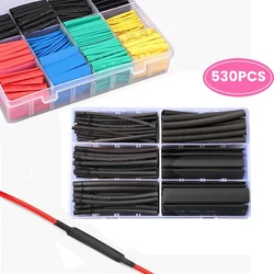 530-127pcs 2:1 Heat Shrink Tubing Sleeves Polyolefin Set Shrink Ratio for Wires Cables Multicolor Sleeves