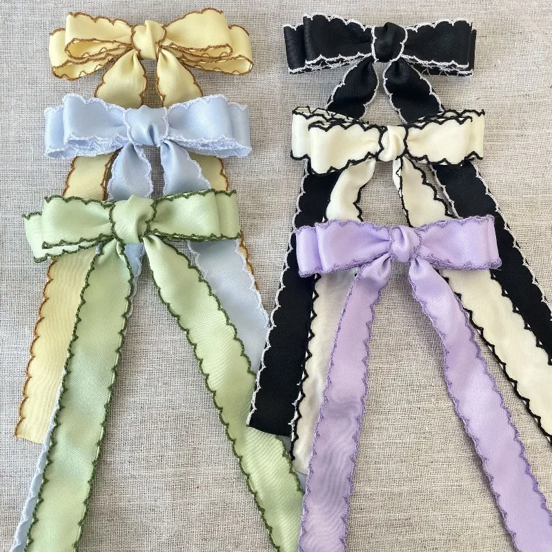 

Hair Clip Double Layer Ribbon Bow Elegant Spring Clasp Low Ponytail Back of Head Hair Accessory for Women Premium Lightweight