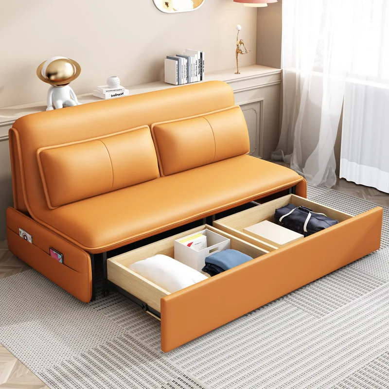 Electric, sofa bed, living room, study, small apartment, sitting and lying, dual-use, folding, multi-function