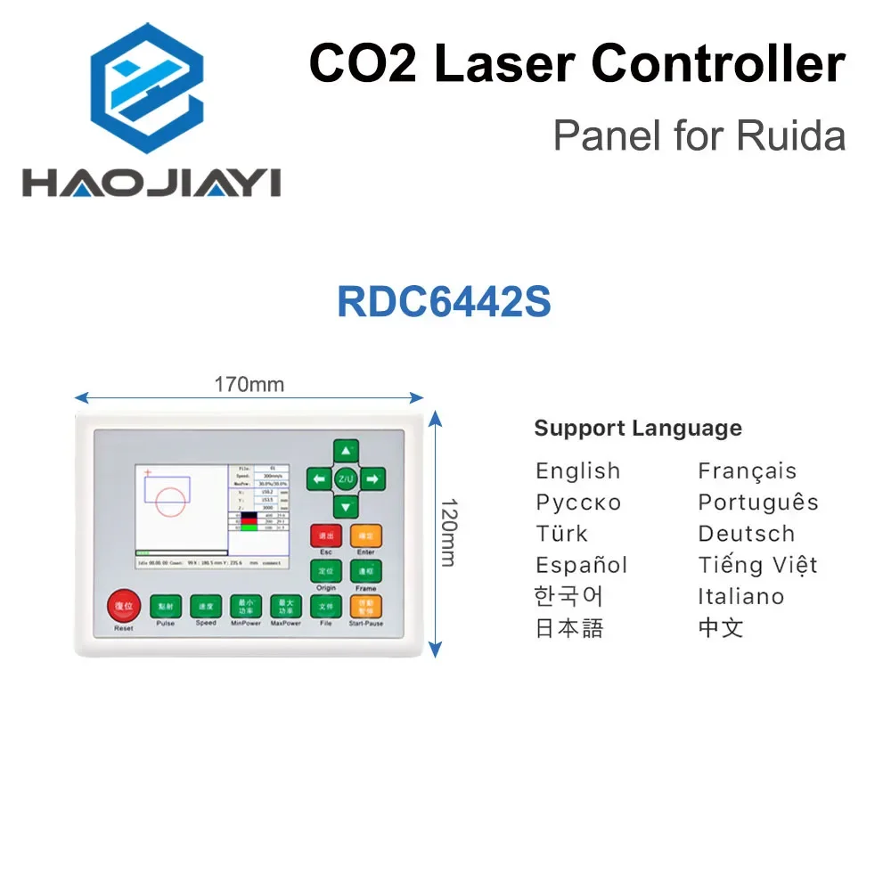 لوحة تحكم بالليزر CO2 لوحدة تحكم Ruida RDC6445G RDC6442S RDC6332M RDLC320-A عرض آلة الحفر بالليزر باستخدام الحاسب الآلي