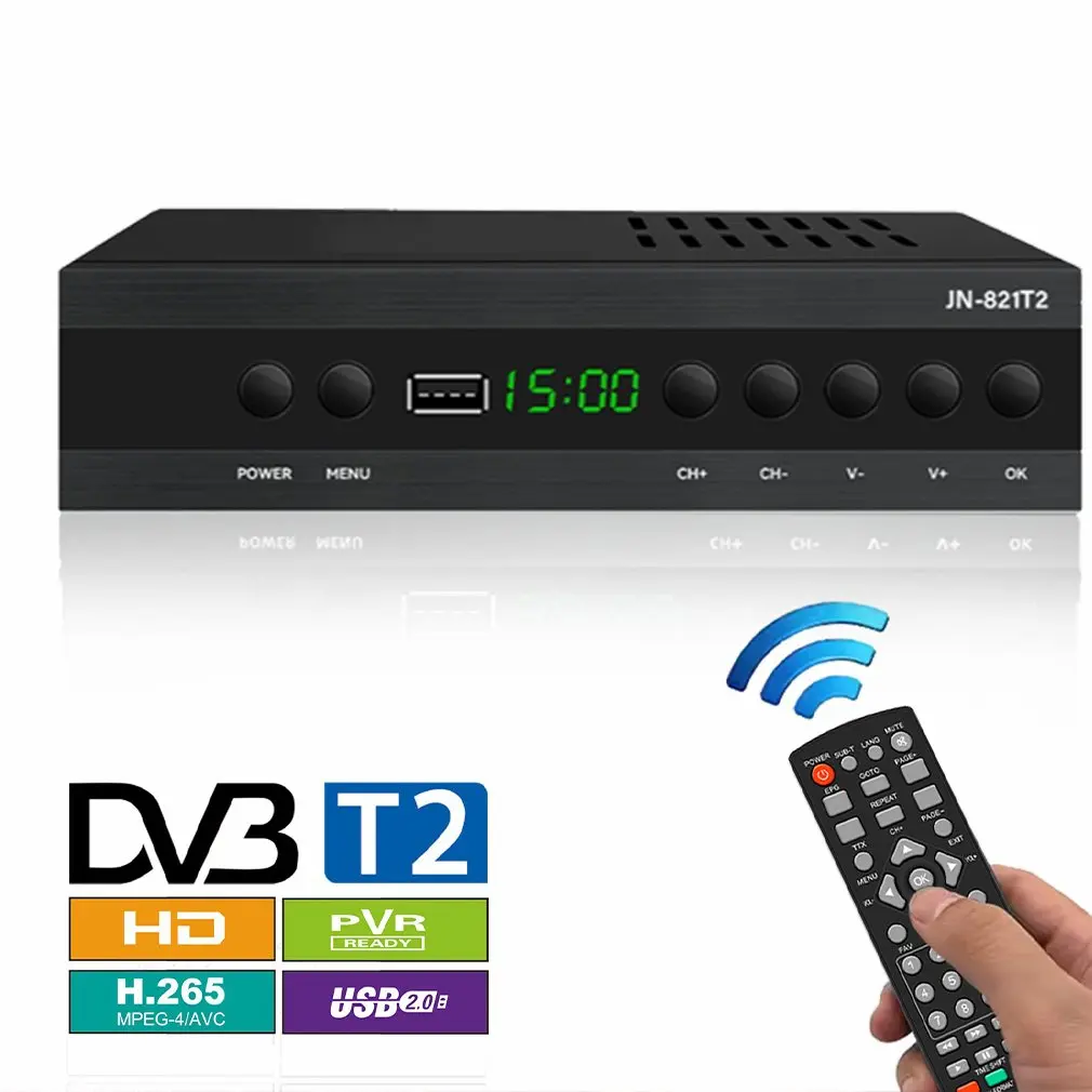 Receptor de TV Digital Terrestre, Conjunto de Caixa Conversor HD Superior, DVB-T2 C, DVB-T2, FTA, H.265, Quente