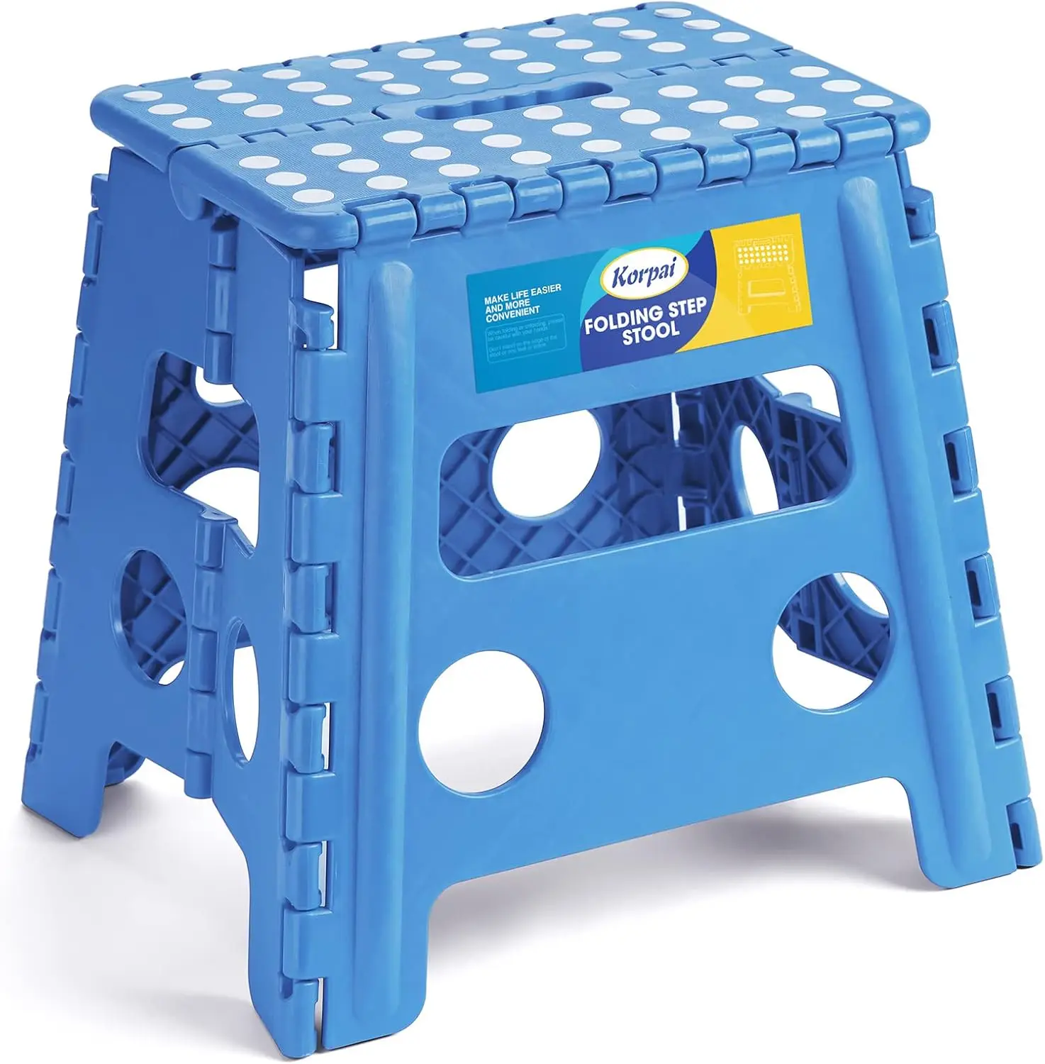 

13"" Folding Step Stool For Adults And Kids Holds Up To 300 Lbs,Non-Slip Folding Stools With Portable Handle, Compact Plastic