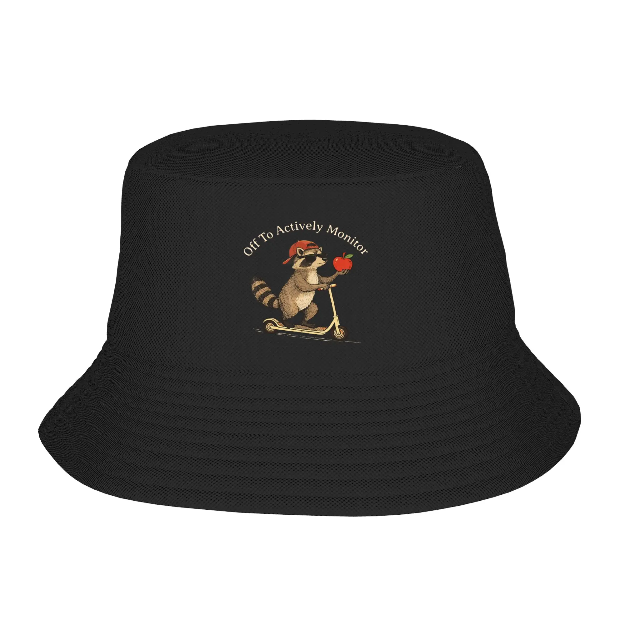 Off to Actively Monitor Teacher Testing Day Raccoon Meme Caps For Unisex Classic Hunting Sun Hats Personality Custom DIY Cap