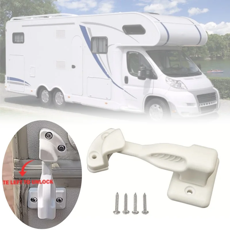 

RV Door Holder Security Lock Rotating Latch System Cabinet Door Stop Catch With Mounting Screws For Caravan Motorhome Boat