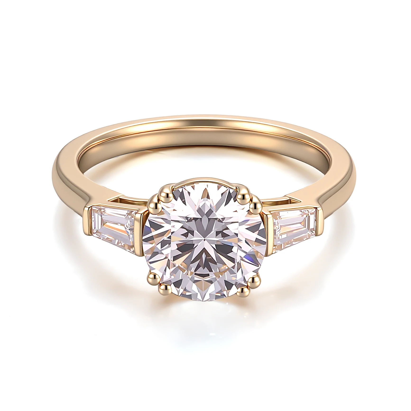 

Прованс 18-каратного муассанита, обручальные кольца для женщин, однотонное золото, круглая огранка, цвет D, эффектные кольца, 3 карата, сделай сам, роскошное юбилейное кольцо