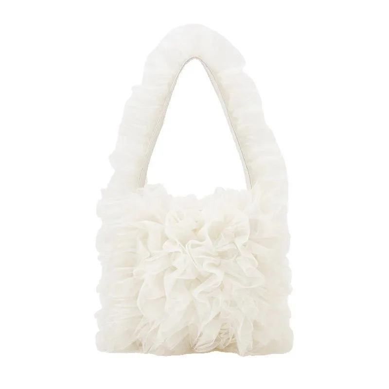 

Unique personality chiffon pleated Japanese niche design sense, single shoulder support, extra large capacity women's bag
