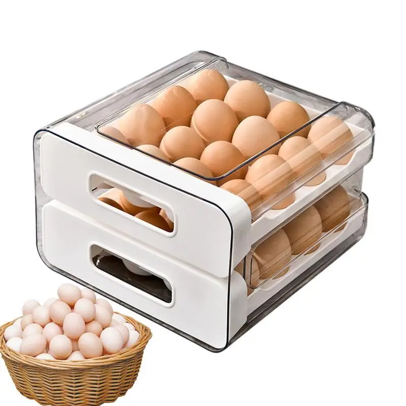 

Refrigerator Egg Drawer Automatic Scrolling Egg Storage Tray Box Containers Organizer Rolldown Dispenser for Fridge Kitchen