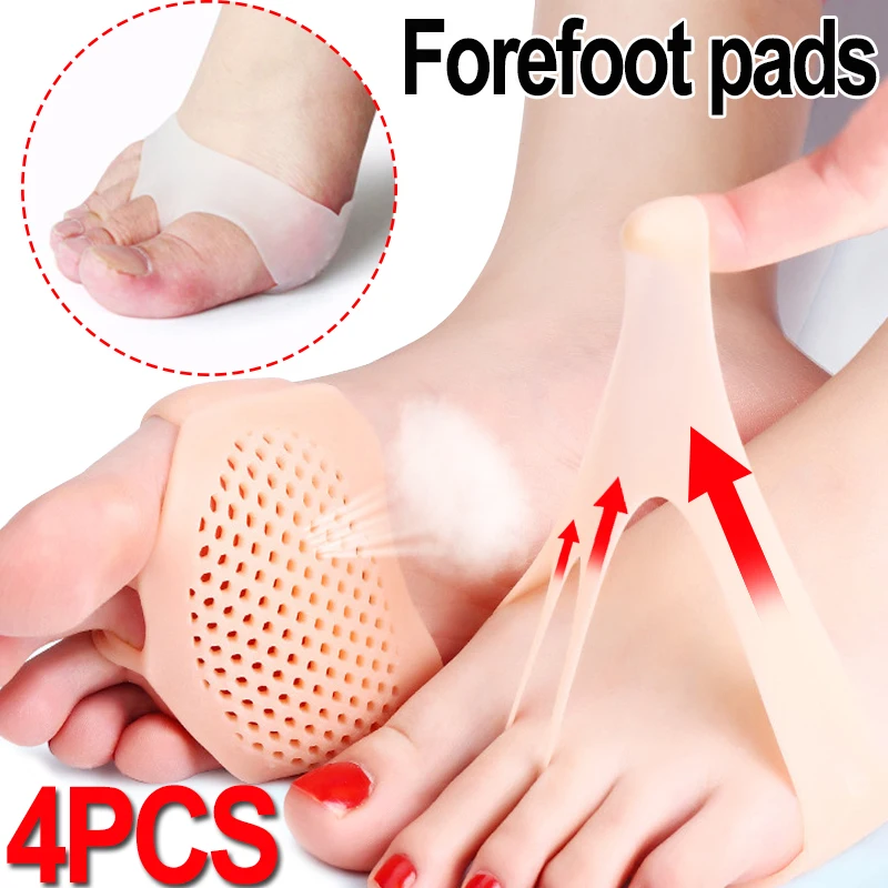 1/2Pairs Honeycomb Silicone Gel Insole Women High Heel Shoes Foot Blister Toes Insert Foot Care Pain Relief Fabric Forefoot Pads