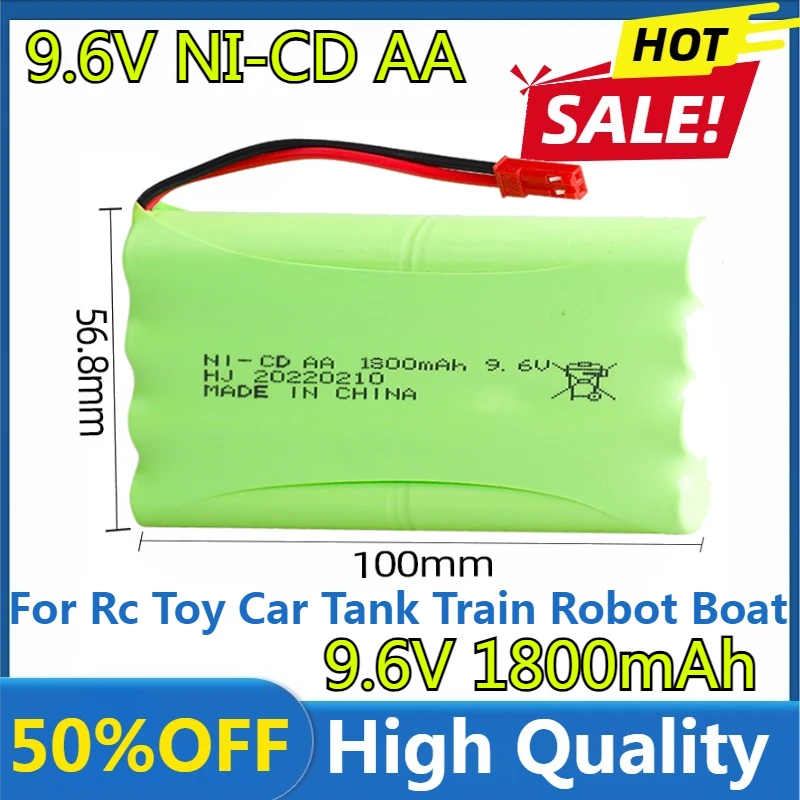 

New High Quality 9.6V 1800mah Ni-CD Battery for Rc Toy Car Tank Train Robot Boat Gun Upgrade NiCD AA 9.6V Battery Pack
