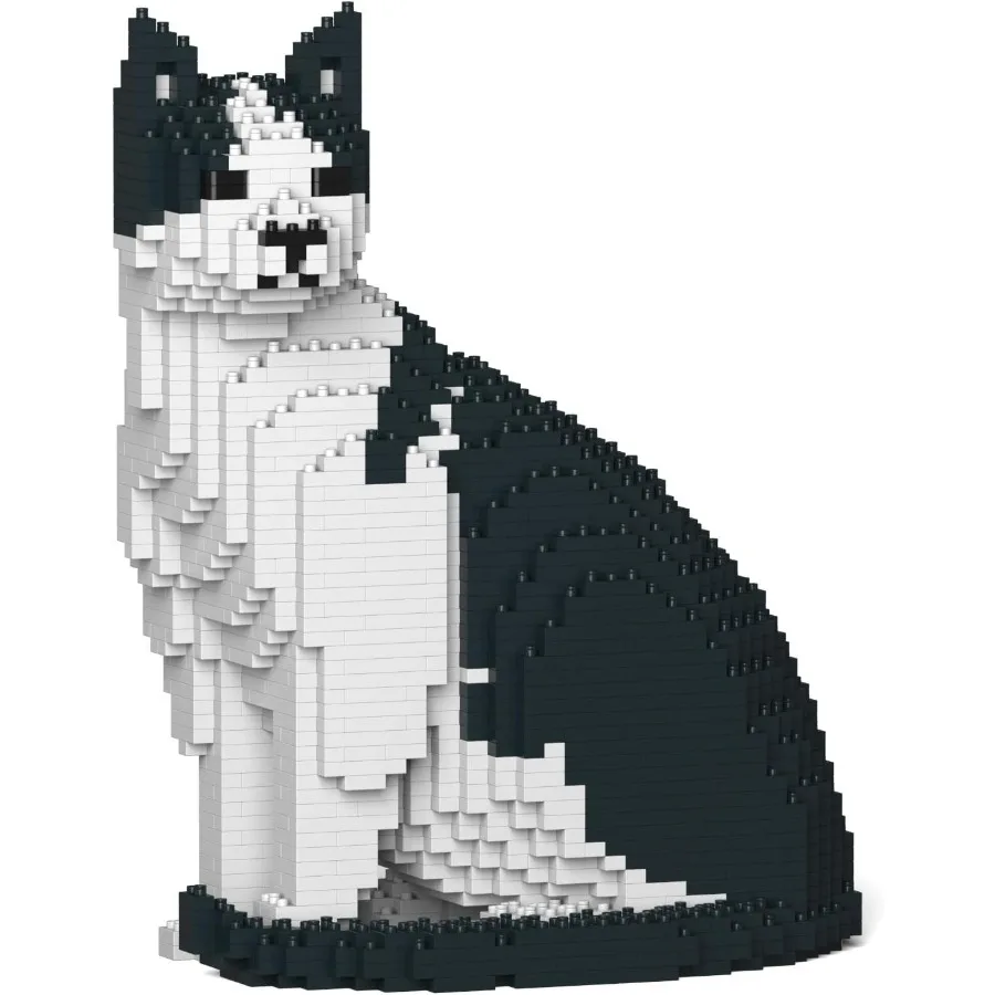 

JEKCA Cat 10SM02 Black and White Cat Plastic Building Blocks for Advanced Creative Construction Ideal for Ages 14+ Enhances Spa