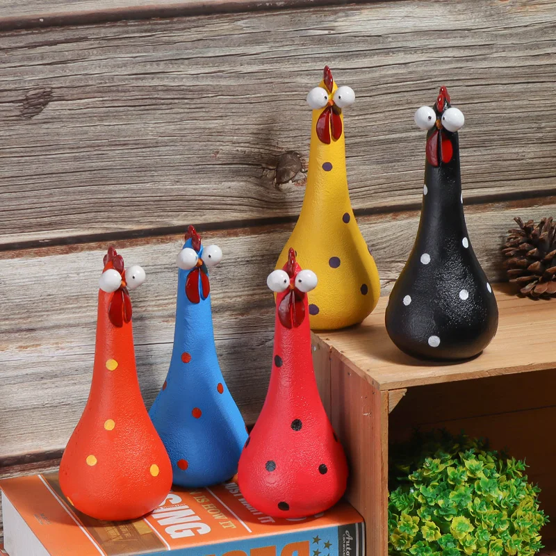 Adorno de escultura de gallo de ojos grandes, adorno decorativo para la vida en el hogar, adecuado para decorar dormitorios, salas de estar, estudios
