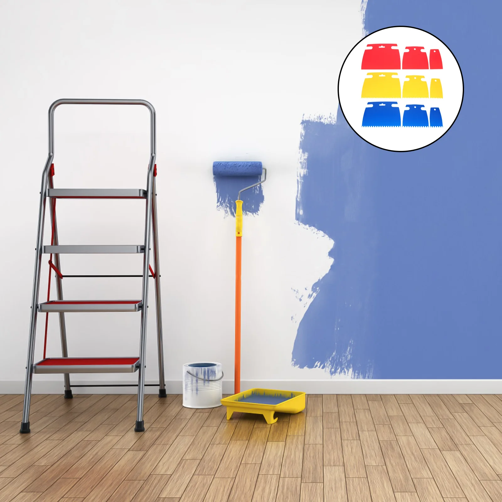 

9pcs Plastic Art Scraper Set: Texture Tools For Painting Diy Craft Wall Plaster Graffiti Drawing Pottery Oil Art Cleanup