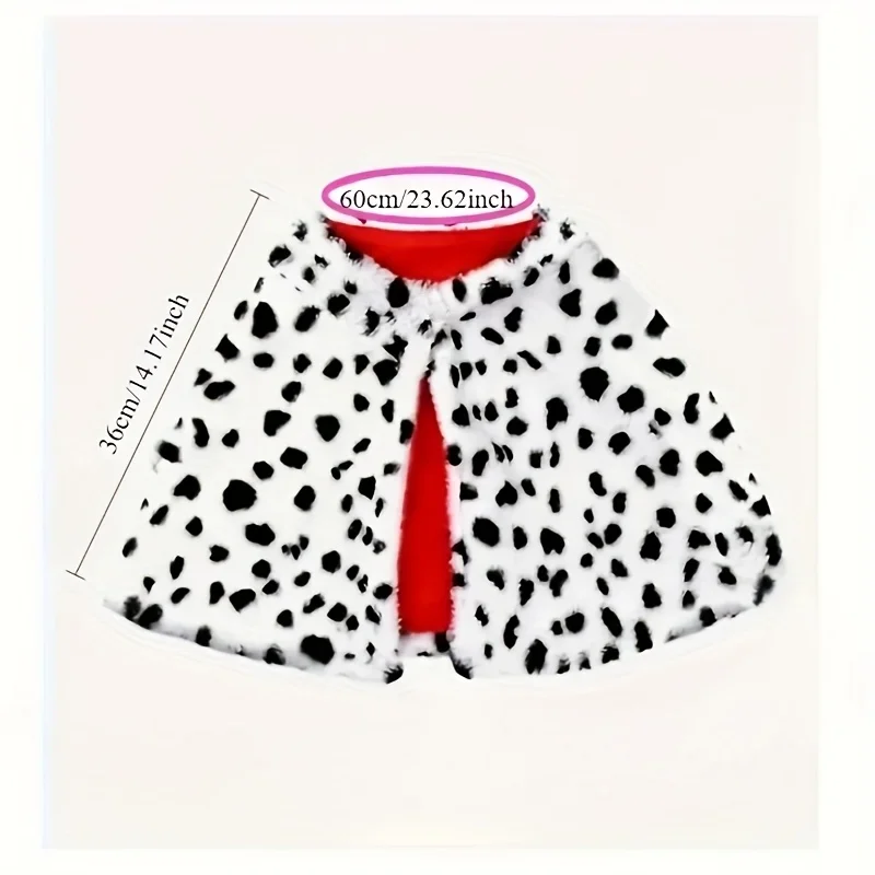 Women's Sexy Leopard Dot Wraps Shawl Cruella Cosplay Accessories Witch Cape Halloween Carnival Evening