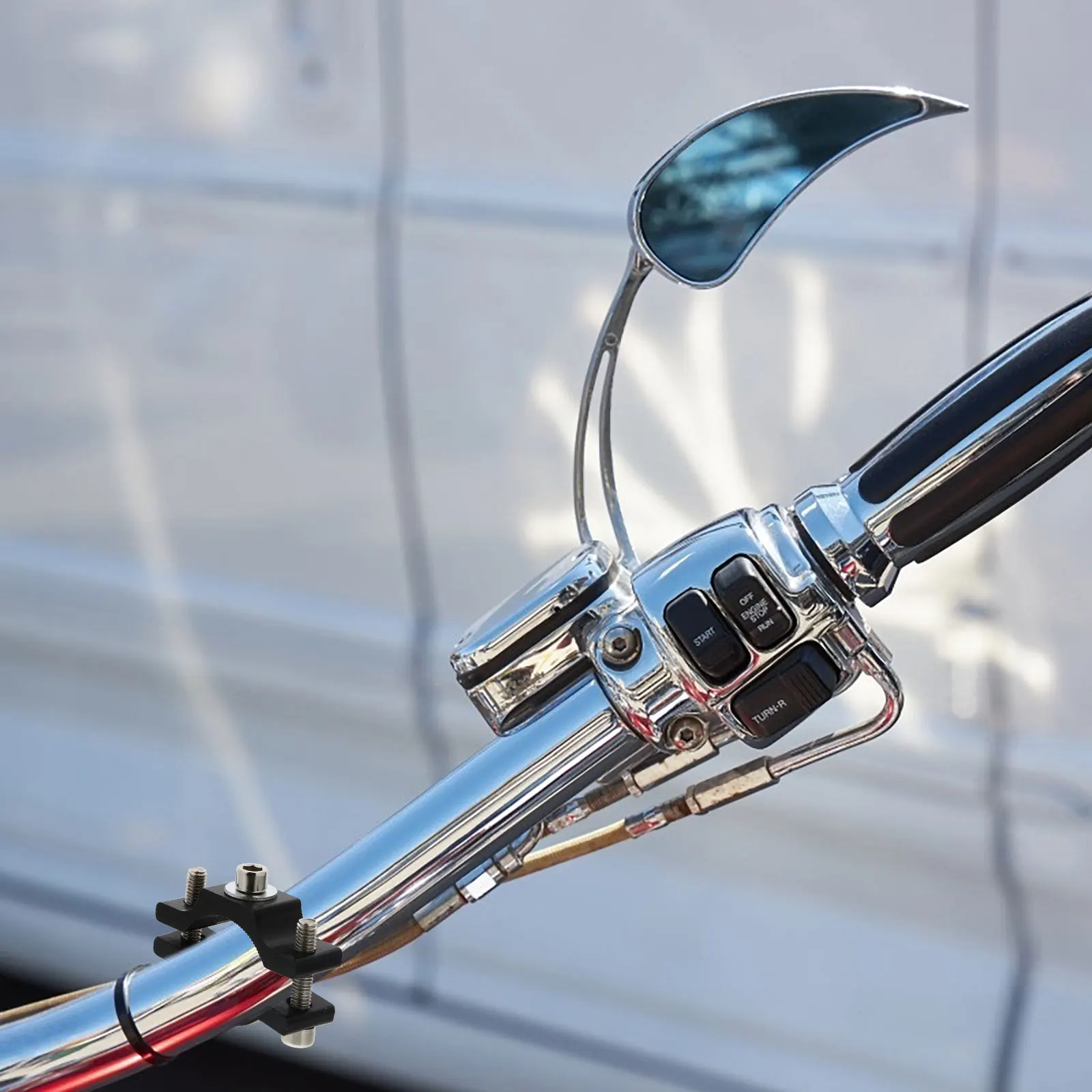 

2pcs Led Light Fixture Clamp For Motorbike Handlebar Extender Extension Adapter Bracket Adjustable Design Easy Install High