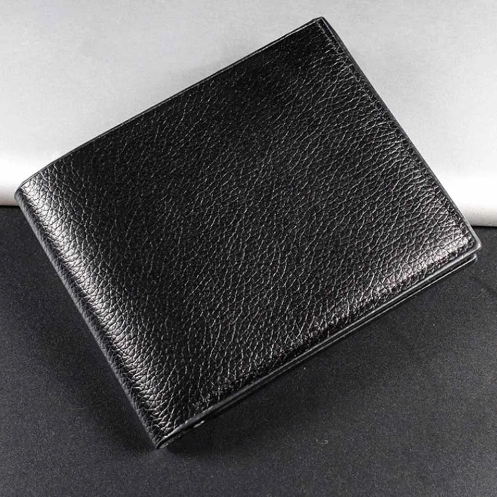 Dompet kulit asli untuk pria, dompet kulit sapi asli, dompet pendek warna hitam untuk pria, dompet desain Homme, dompet koin