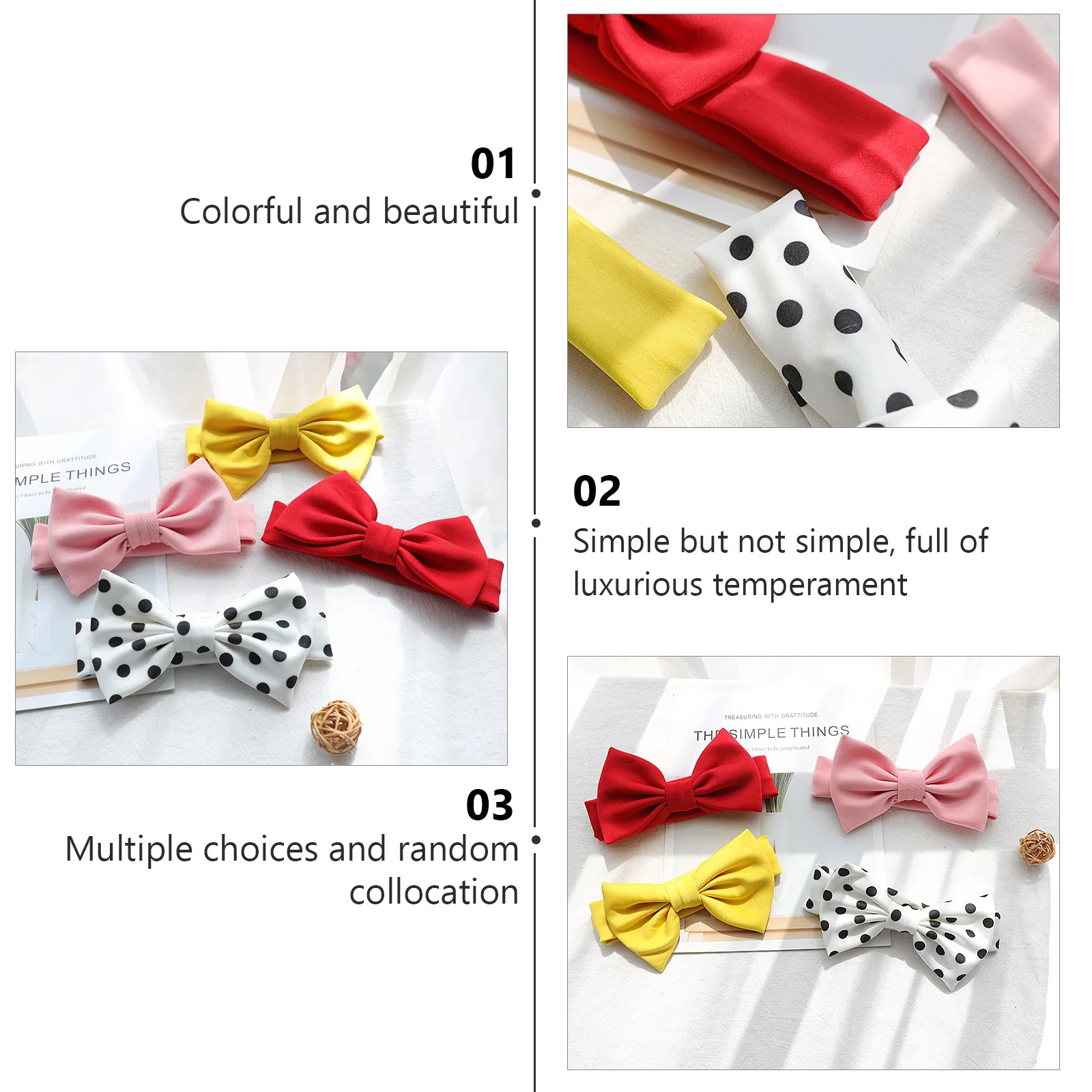 

4Pcs Baby Bow Headbands Adorable Stretchy Floral Infant Girl Hairband Set Comfortable for Daily Use Newborn Photo Session