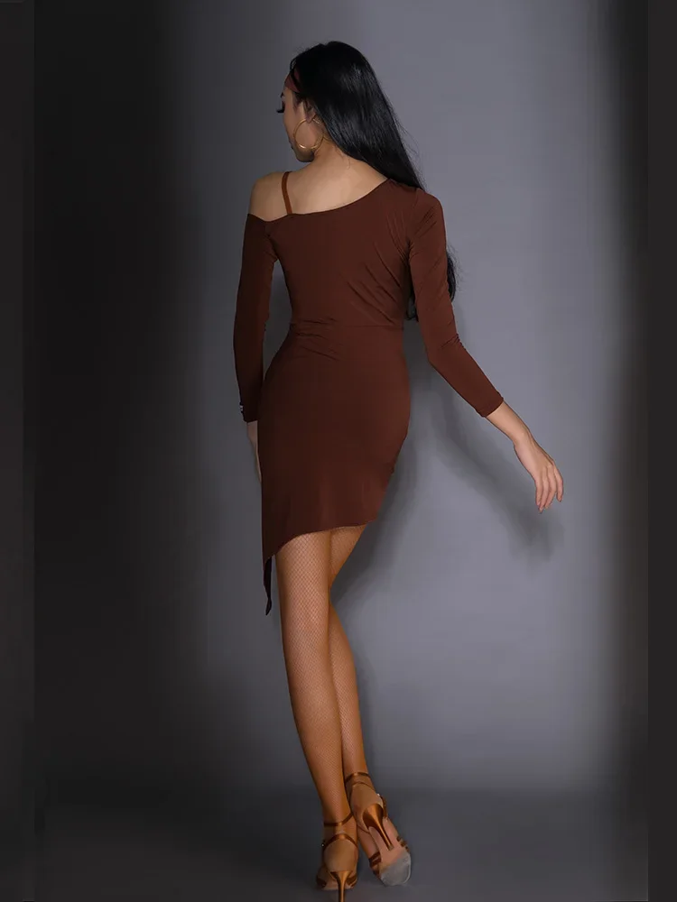 Robe de brevLatine à Manches sulfpour Femme, Tenue de Compétition, Chacha Tango Smaba