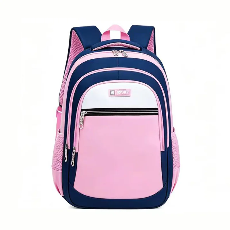Children Girl Backpack School Bag Dual Shoulder Bag Pink Simple and Elegant Kid Bookbag Fashion Large Capacity School Bag