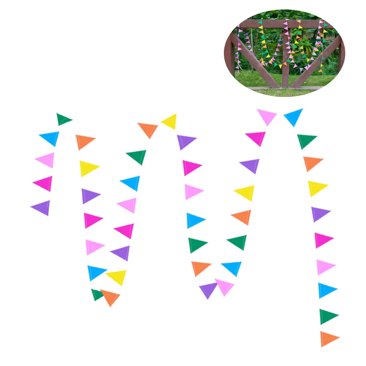 

4 M Colorful Drawing Flags Banner Party Banners Birthday Garland Multicolor Triangle
