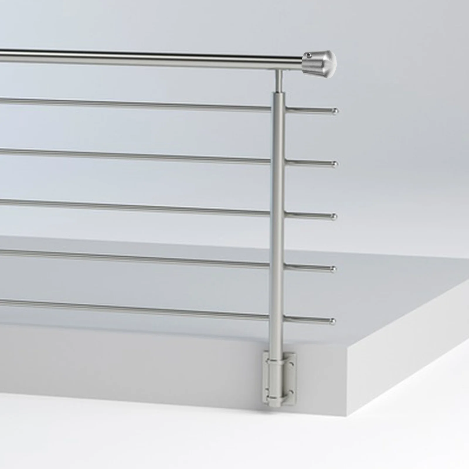 2 Pcs Round Pipe Stairway Railing Caps Metal Handrail Plugs for