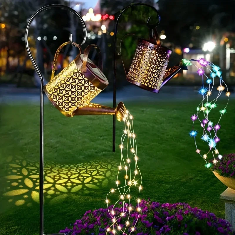 1pc Solar Watering Can with Lights,Solar Lanterns Outdoor Hanging Waterproof Garden Decor,Solar Garden Lights Yard Decorations