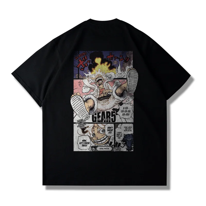 Пара персонажей футболок с короткими рукавами из японского аниме Луффи Ники пятый кусок сотрудничества