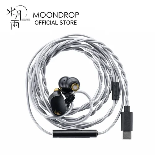 MOONDROP CHU II DSP Auriculares Controlador dinámico de alto rendimiento Monitores intrauditivos USB-C TYPE-C Con micrófono auricular
