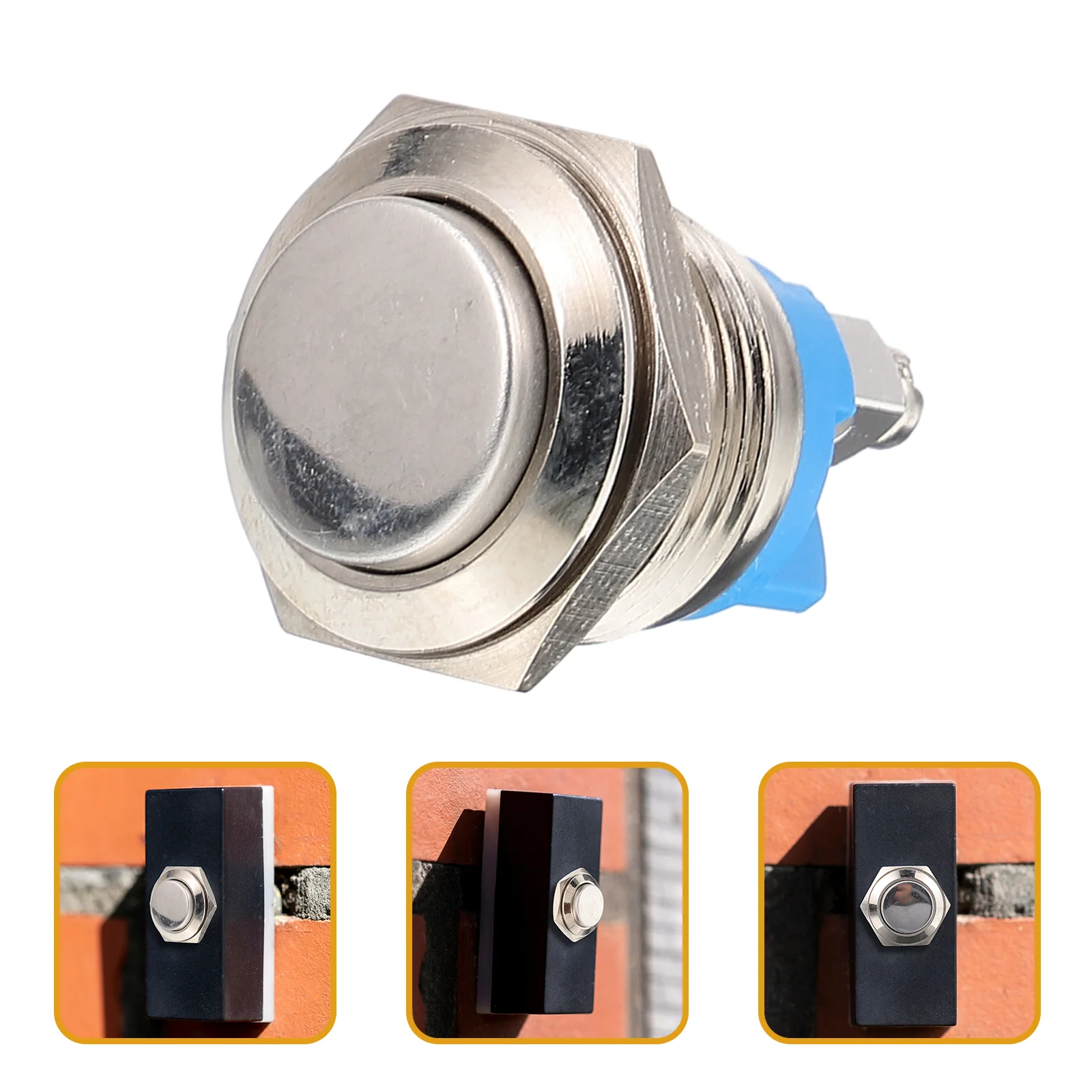 Botão da campainha para casa, Auto-resetting Ringer, Chime Door Bell Replacement Parts, Round Button Only