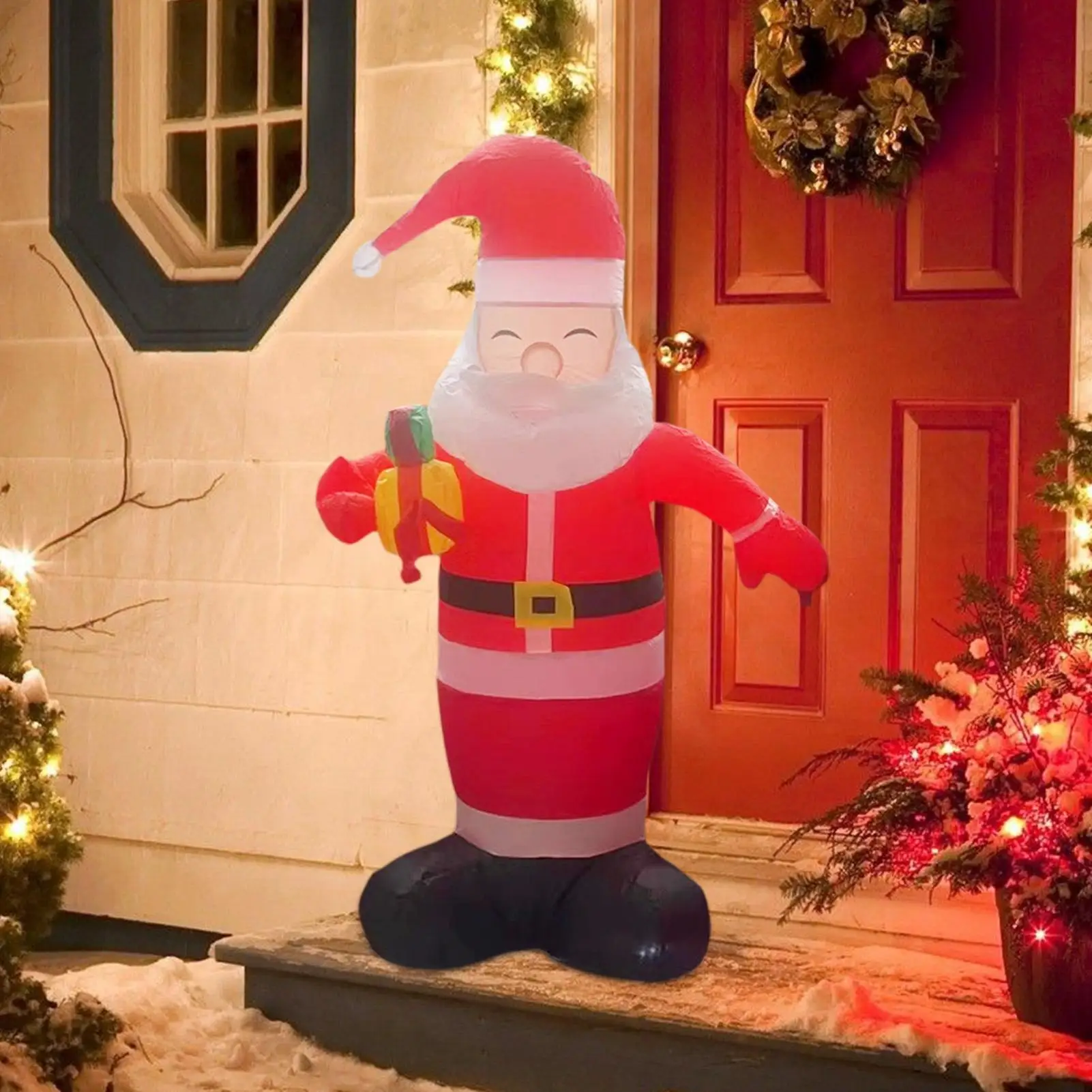 Inflatable Santa Claus Outdoor Holiday Decorations With LED Lights Blow Up Yard Standing Santa With LEDs For Lawn Patio Garden