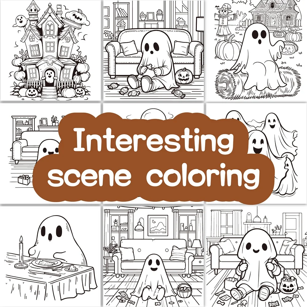 Halloween Scary Little Cutie Coloring Book For Adults and Teens Stress Relief Creative Fun Activity Book Gift