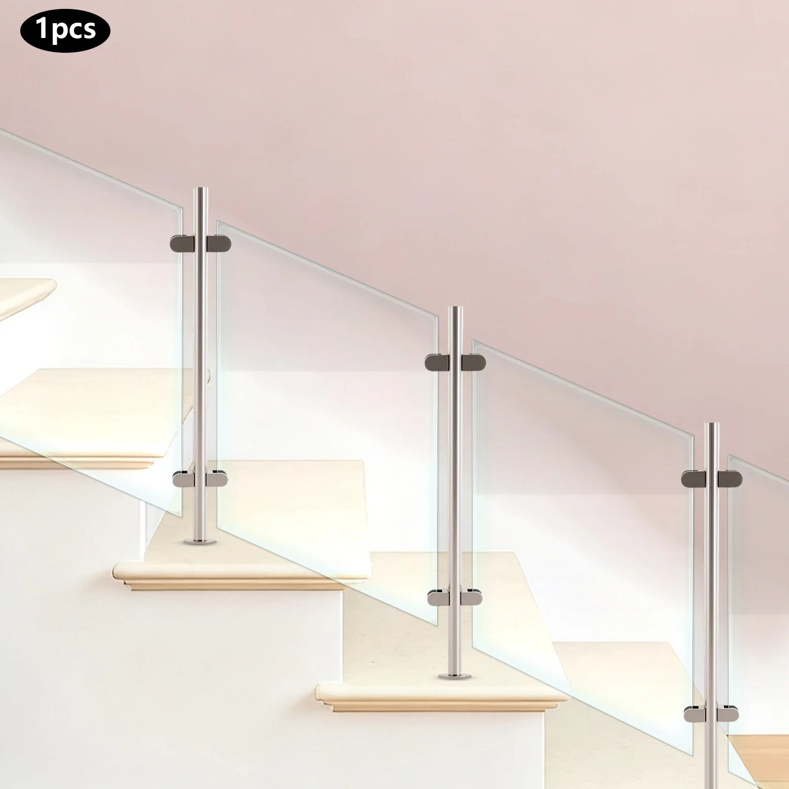 304 درابزين من الفولاذ المقاوم للصدأ عمود سياج شرفة زجاجية 110 سنتيمتر عمود الدرابزين الداخلي الخارجي مع قاعدة #1