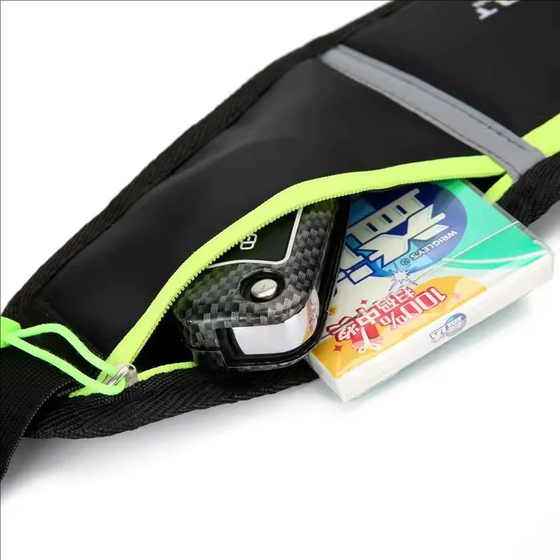 Slim Reflective Waterproof Sports Waist Bag with Headphone Hole Lightweight Portable Design Ideal for Running & Outdoor Sports