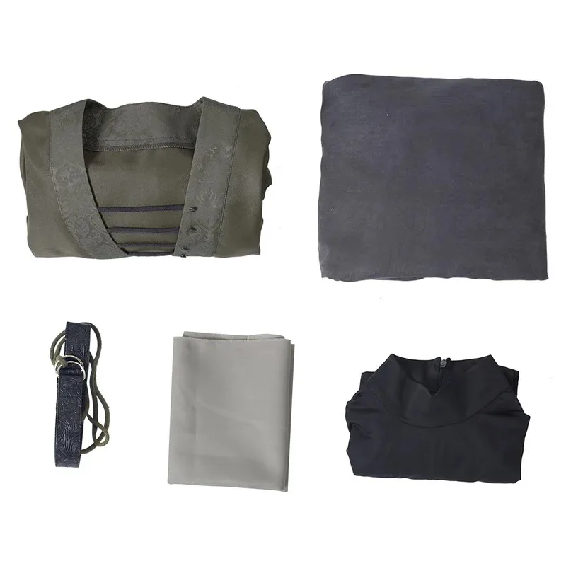 ميلينا المرأة عباءة فستان تمويه تأثيري حلي لعبة ER فانتازيا لعب الأدوار وشاح حزام ملابس هالوين كرنفال البدلة القماش #6