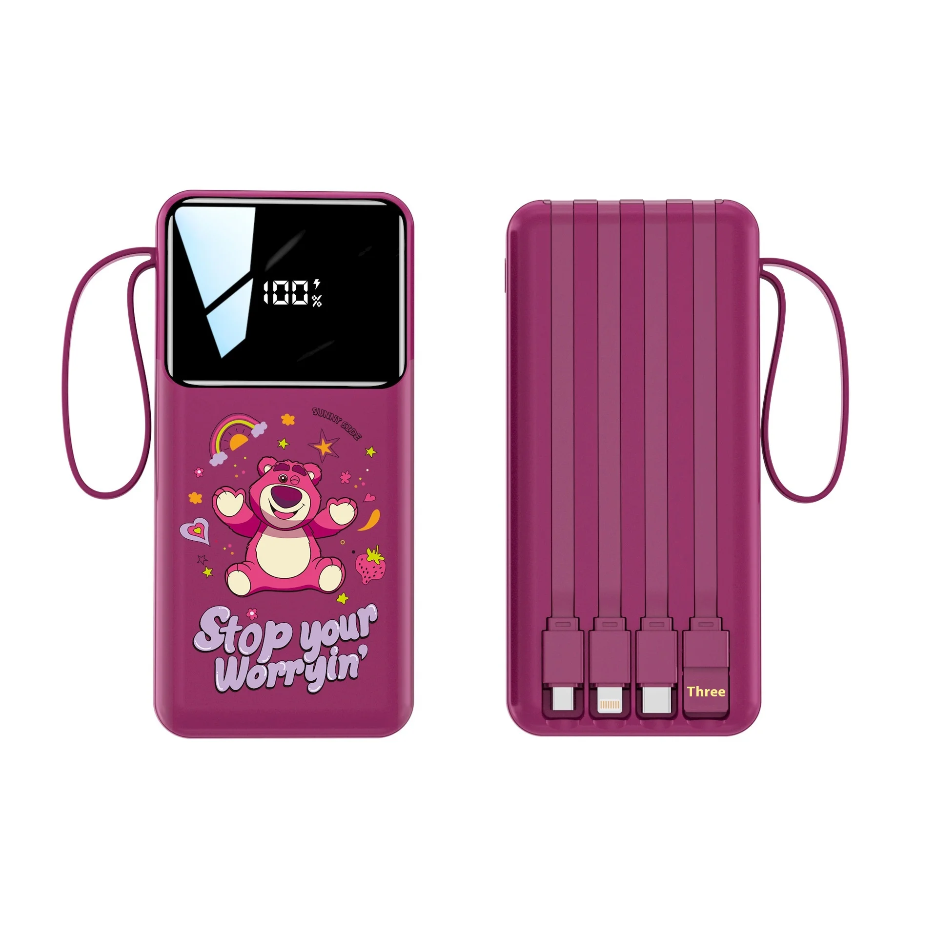 بنك طاقة ديزني بسعة كبيرة 20000 مللي أمبير في الساعة مع شحن سريع ثنائي الاتجاه وكابل مدمج وبنك طاقة متنقل محمول مدمج #6