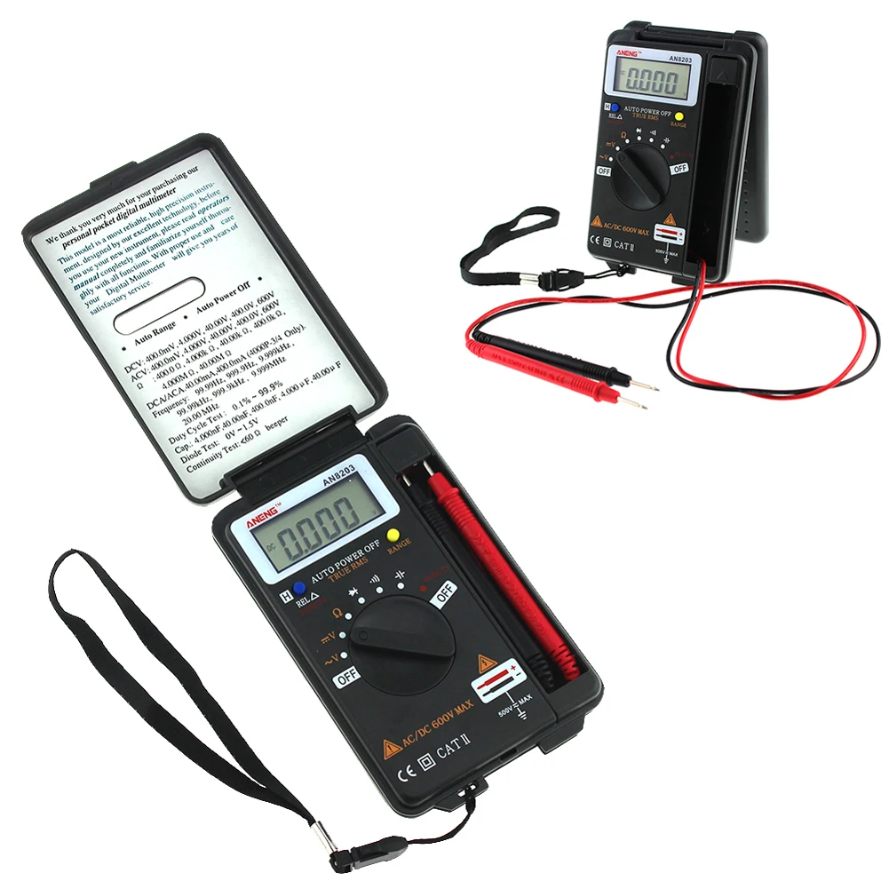 ANENG AN8203 DMM المتكاملة المحمولة جيب صغير رقمي التيار المتناوب/تيار مستمر المتعدد
