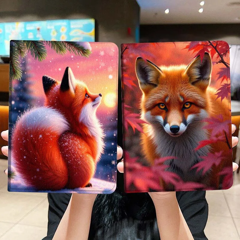 

Fox Cartoon Art Popular Gift For iPad Pro Air Mini 2 3 4 5 6 7 6th 7th 10th 11th 10.2 9.7 10.5 11 Foldable Tablet Case