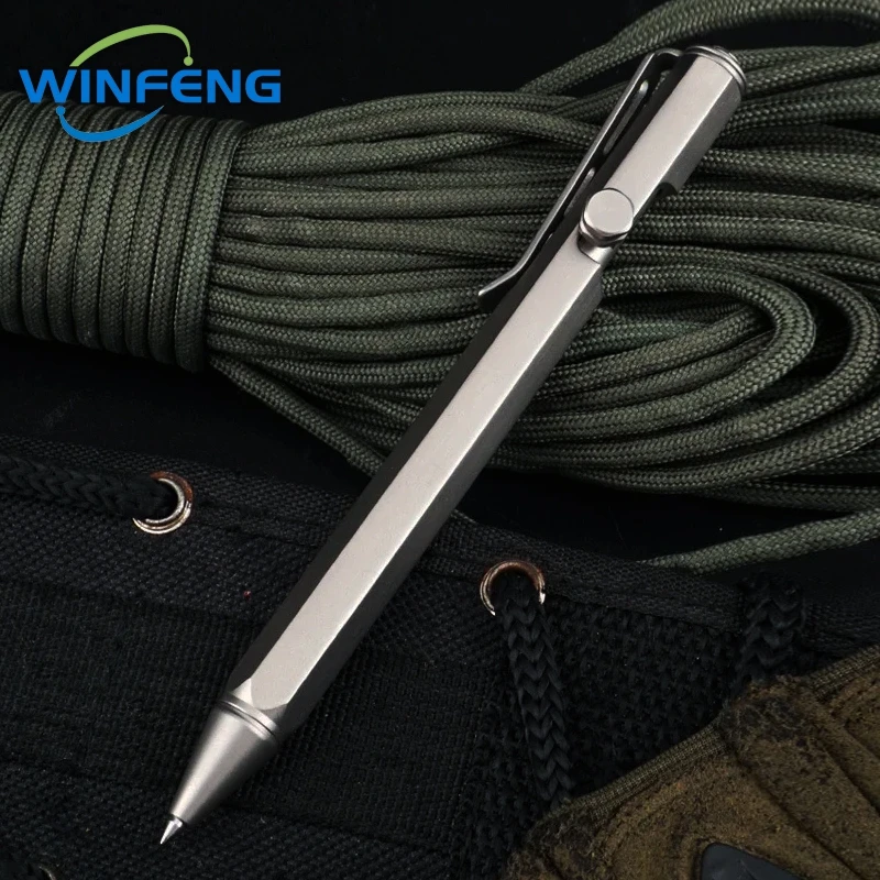 Multipurpose Titanium Alloy Tactical Pen Emergency Glass Breaker Self Defense Weapon for Men Women Outdoor Camping Survival Kit