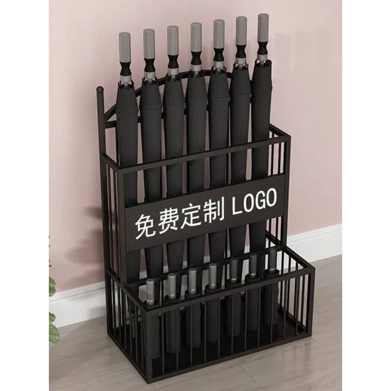 Umbrella rack for hotel lobbies, commercial office umbrella storage, umbrella storage rack, home logo