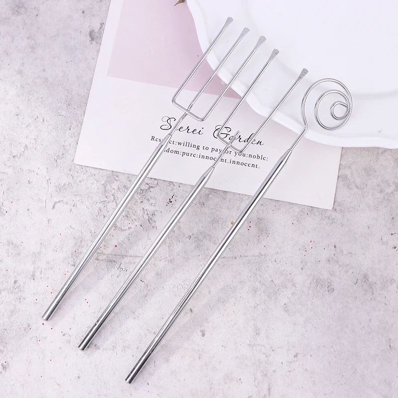 Stainless Steel Candy Dipping Fork Irregular Shaped Cheese Fondue Culinary Decorating Fork Long Handle Chocolate Dipping Tool