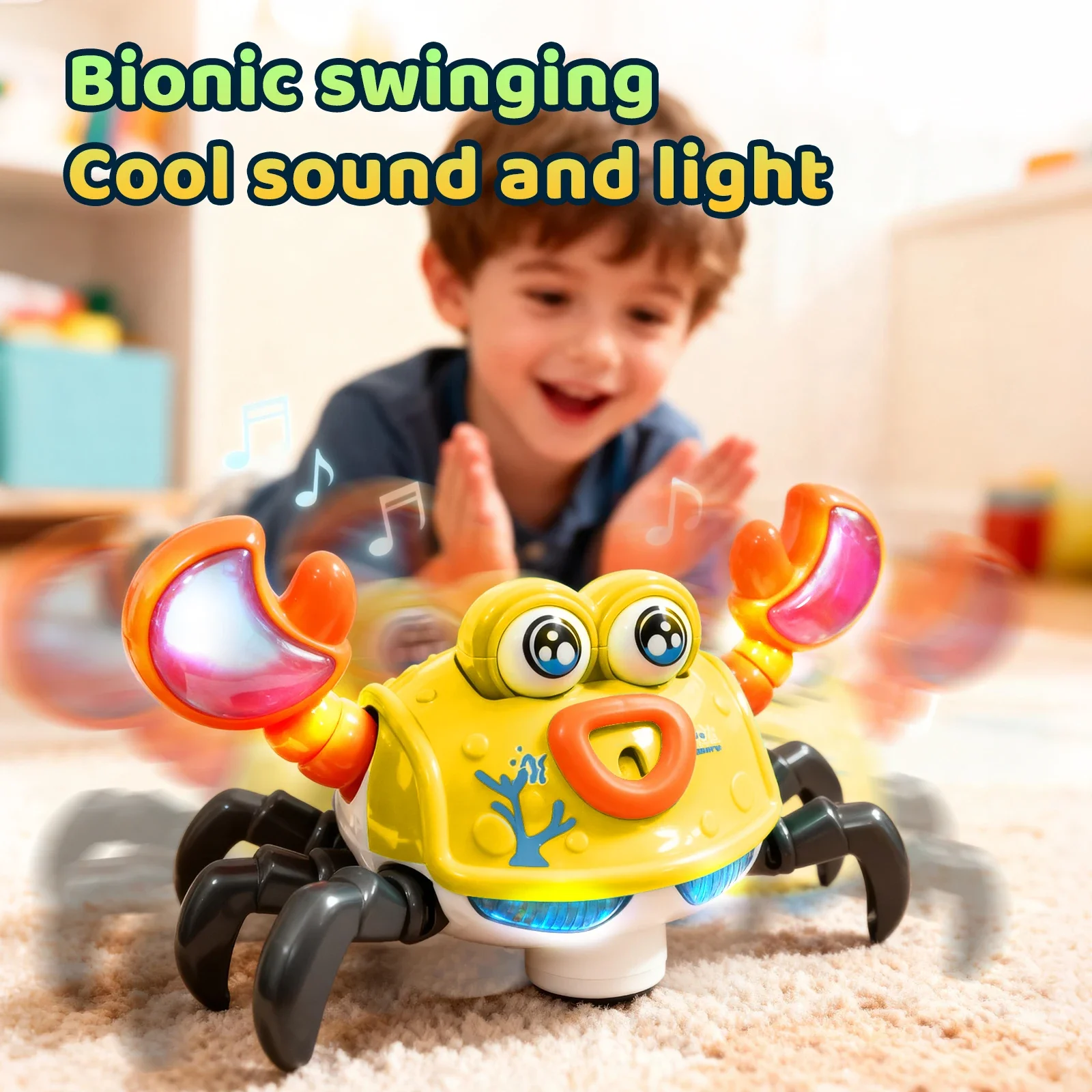 الزحف السلطعون ضوء الموسيقى الرقص ألعاب ترفيهية الكهربائية التعريفي الهروب الحيوانات الأليفة الإلكترونية التفاعلية للأطفال هدية #2