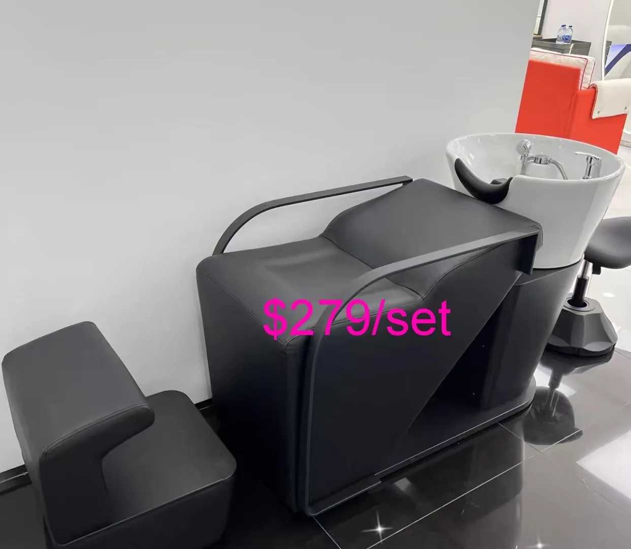 Yicheng Beauty Best Price Barbershop Chair Black Hair Salon Men Hair Washing Barber Chair for Salon Shop From Top Supplier