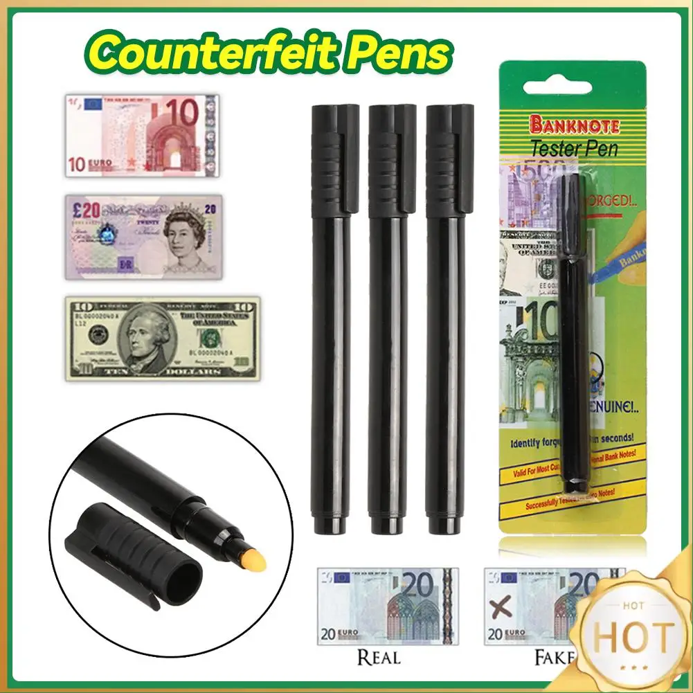 

Black Plastic Money Loss Prevention Tester Pocket Size Counterfeit Pens Portable for Money Test