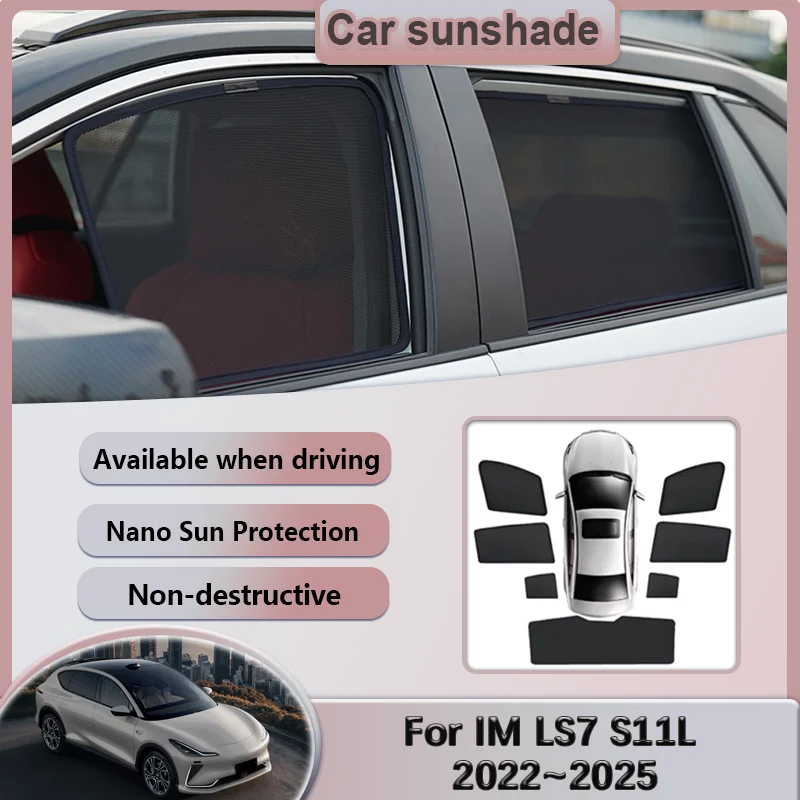 

Car Sunshade For IM LS7 2022~2025 2023 S11L Windshield Privacy Mesh Curtain Heat Insulation Sunscreen Auti-UV Visor Accessories