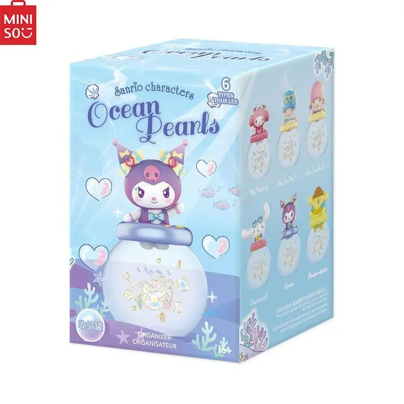 MINISO-Pot de rangement en perles d'océan, personnages Sanurgente, série boîte ennemi Kuromi ma mélodie, décoration de bureau mignonne, authentique, en stock