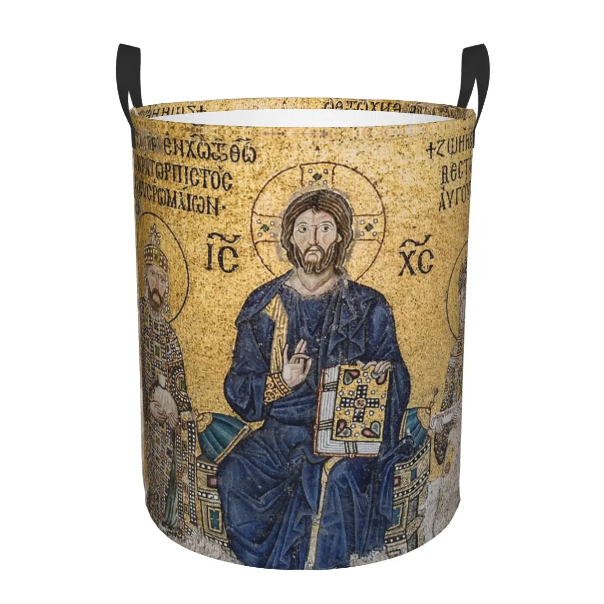 Jesus Christ Pantocrato Mosaic In Hagia Sophia Istanbul Dirty Laundry Baskets Folding Clothes Sundries Basket For Home Kids