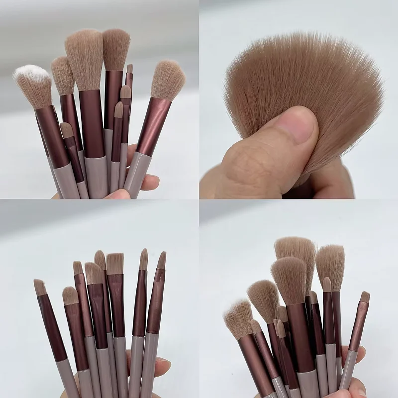 Ensemble de pinceaux de maquillage pour femmes, 13 pièces, ombre à paupières, fond de teint, cosmétique, fard à paupières, Blush, beauté, sac à outils de maquillage doux, vente en gros