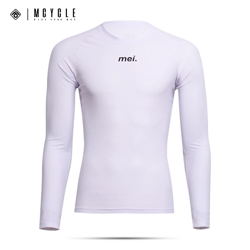 

Mcycle Men Women Cycling Clothing Base Layer Long Sleeve Bike Sport Shirt Underwear Racing Bicycle Shirt Black White Undershirt