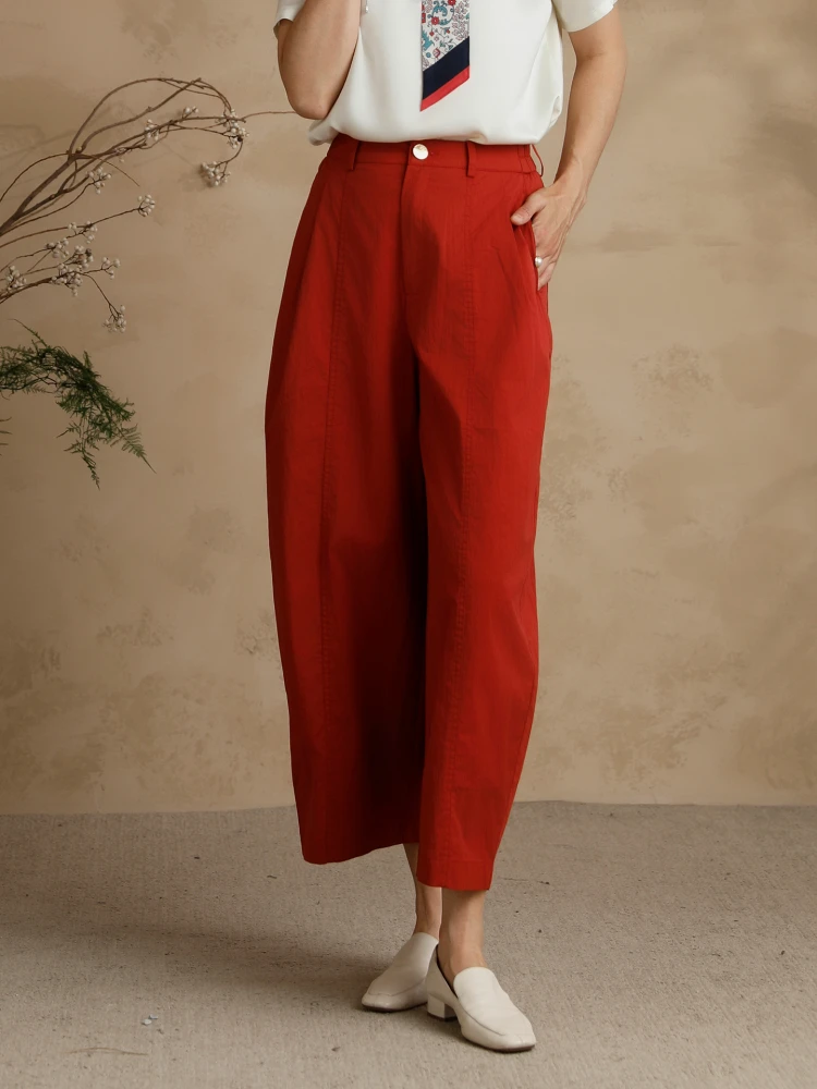 

Slimming Arcuate Knife-Shape Casual Pants Women's Fashionable Versatile Nine-Piece Summer 2026 Thin Style Natural Waist Loose...