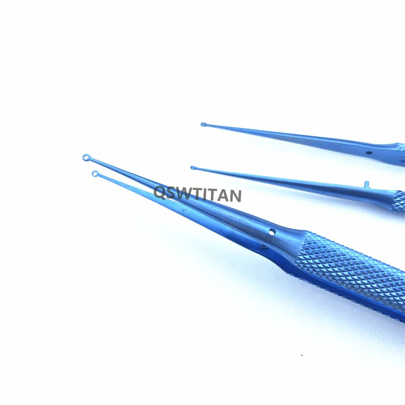 Ring Tip Forceps Ophthalmic Tweezers Micro Fine Whole Ring Tip 14/18cm Titanium Ent Plastic Surgery Instrument 1pcs